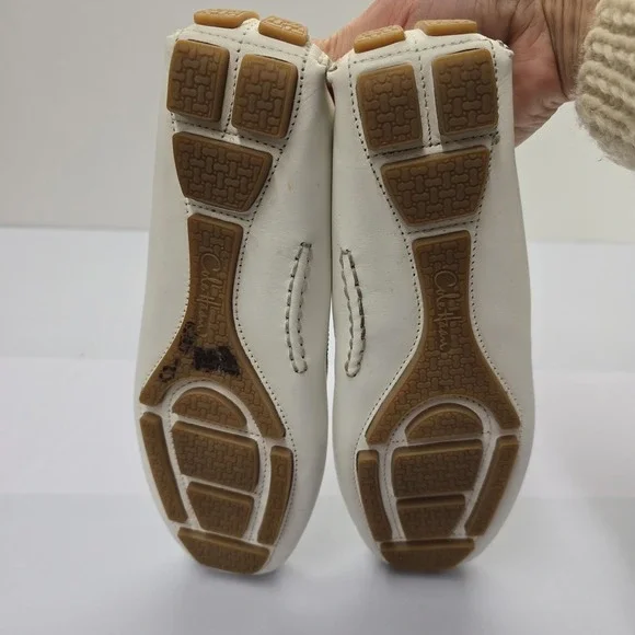 Cole Haan Womens Pinch Weekender Driver Loafers White Perforated Leather 8B - Picture 2 of 6